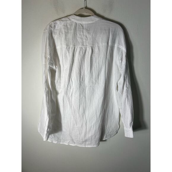 Cabi White Long Sleeve Textured Cotton Button Up Shirt and Pants Set Sz M - Picture 2 of 5